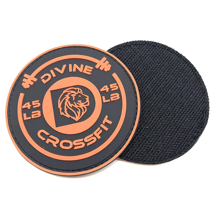 Good Quality Custom Animal Logo PVC Rubber Label Embossed Rubber Patch With Hook Backing