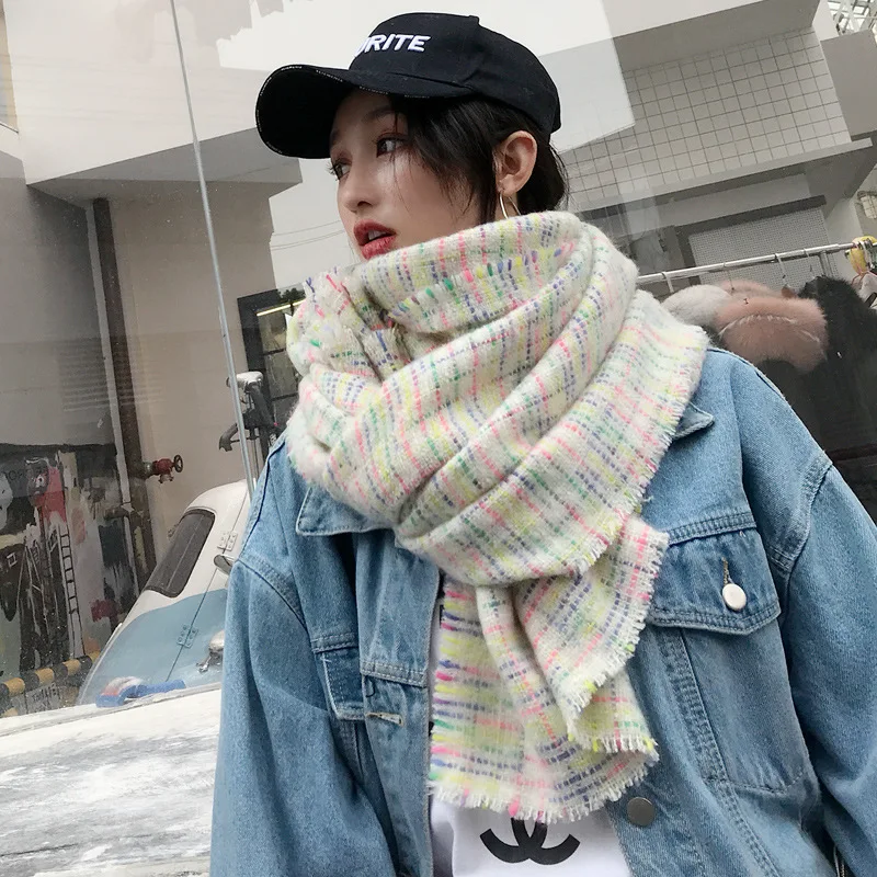 
Wholesale Cheap 200*50Cm Multicolor Acrylic Scarf Fashion Warm Long Scarf For Winter <span style=