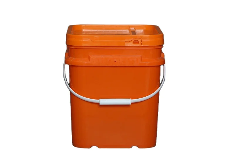 Wholesale 20 litre thicken paints buckets square food grade bucket PP plastic pail with lid and handle