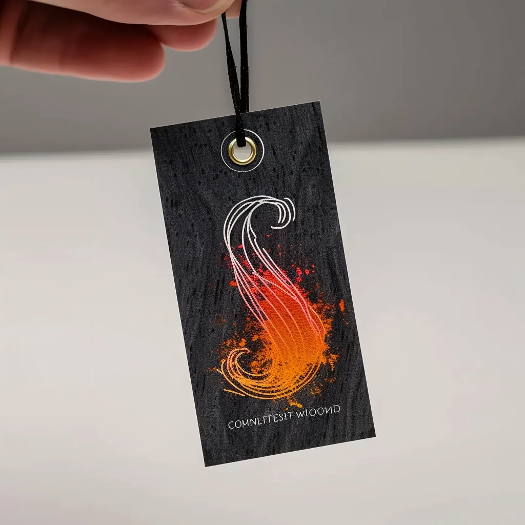 Custom Single Color Hangtag Labels Clothing Hang Tags Black Rectangle Hang Tags Printing Brand Logo on Bags