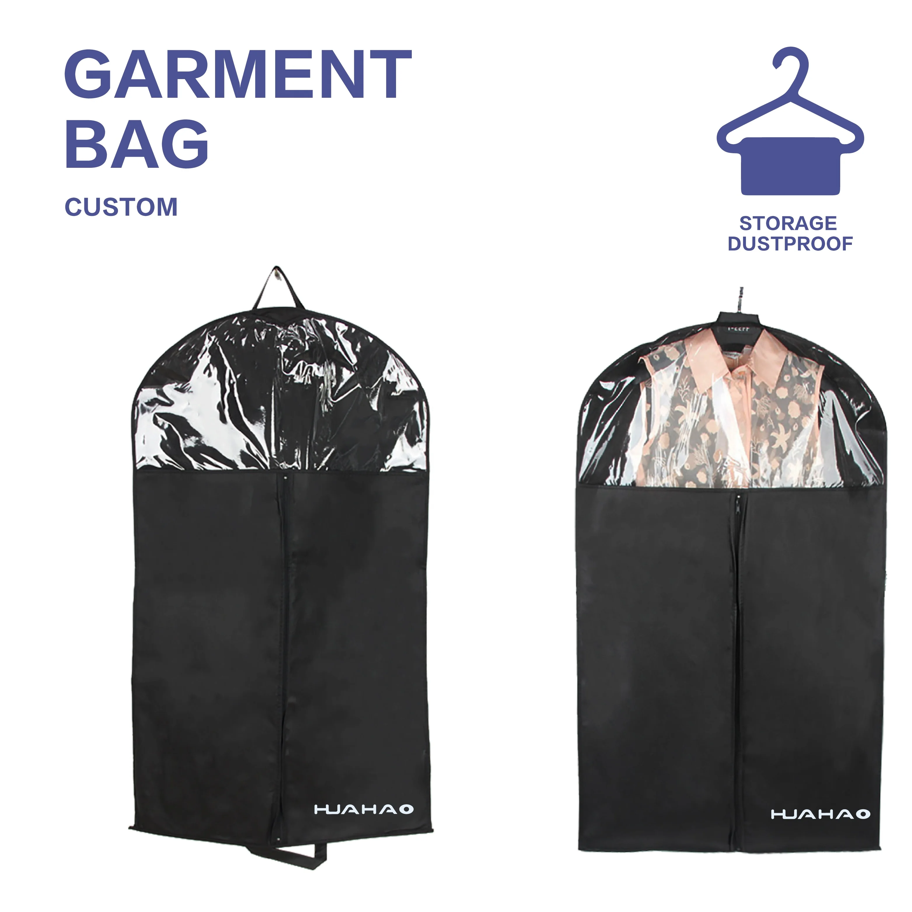 Huahao wedding dress cover waterproof clothing long garment bags for travel storage protector closet wardrobe