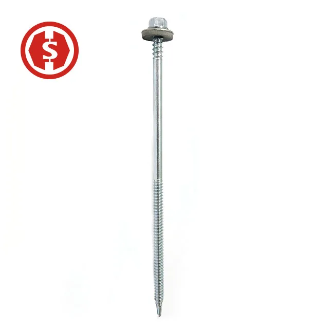 Wholesale White Galvanized Tek Screw Hex Flange head Self Drilling Double Thread Roofing Screw Factory customized
