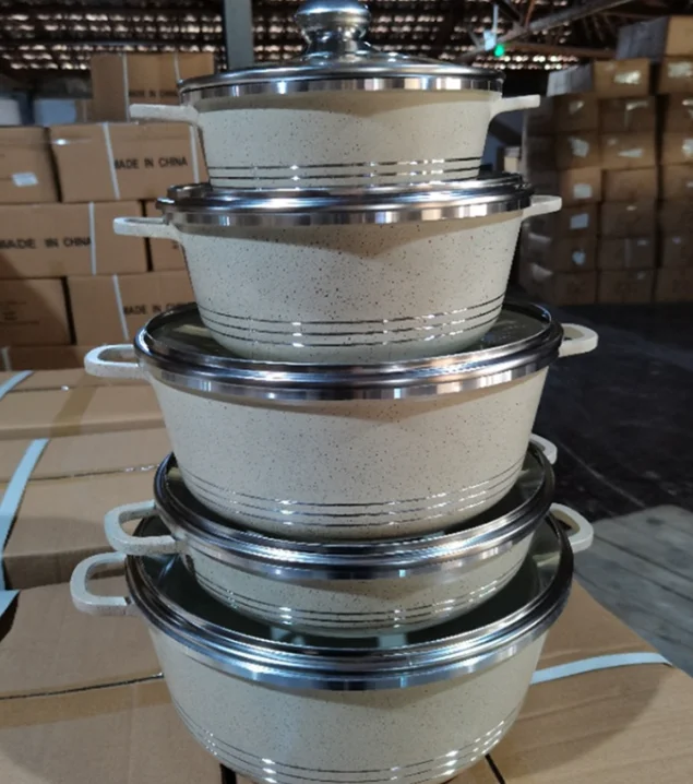 Горячая Распродажа 2021, частный бренд, большой производитель кухонной посуды с алюминиевым гранитным покрытием, антипригарная кухонная посуда, набор посуды