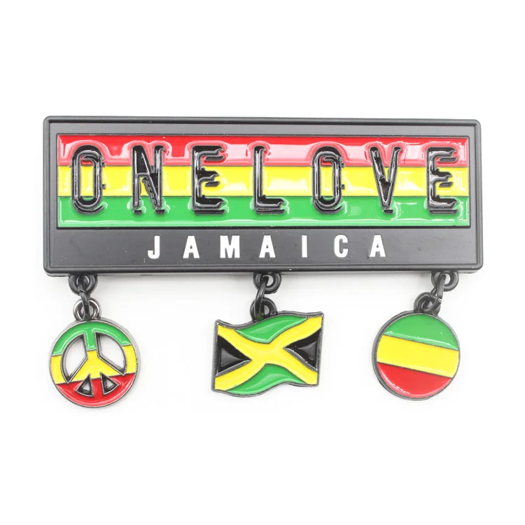 Изготовитель Jamaica One Love сувенир на заказ Металлический Эмалированный магнит холодильник кулон для украшения дома