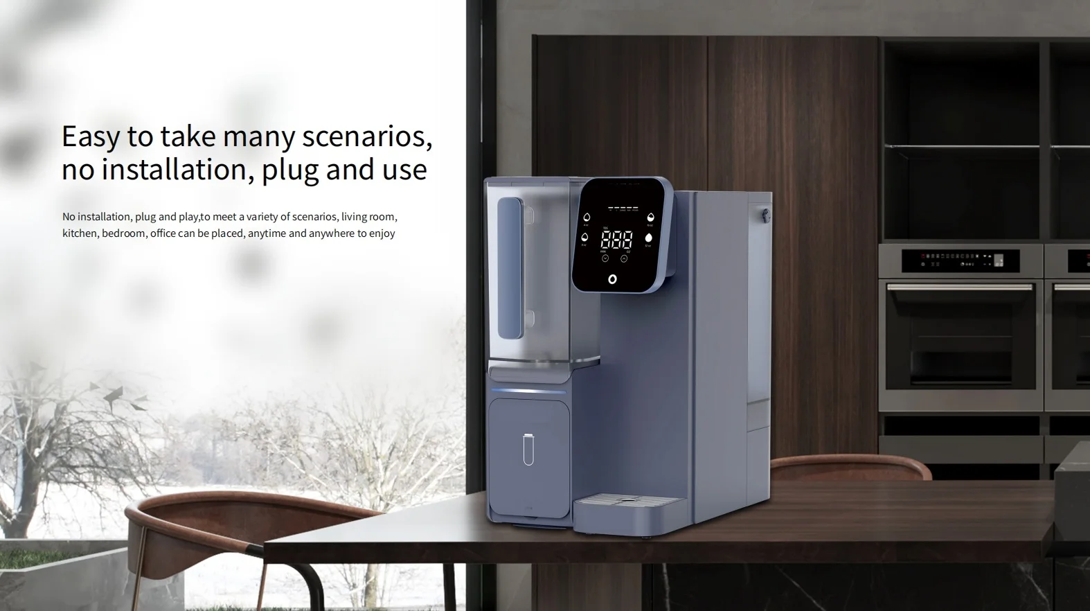 Brisk 2024 New free installation RO portable water filter countertop water dispenser for office coffeeshop