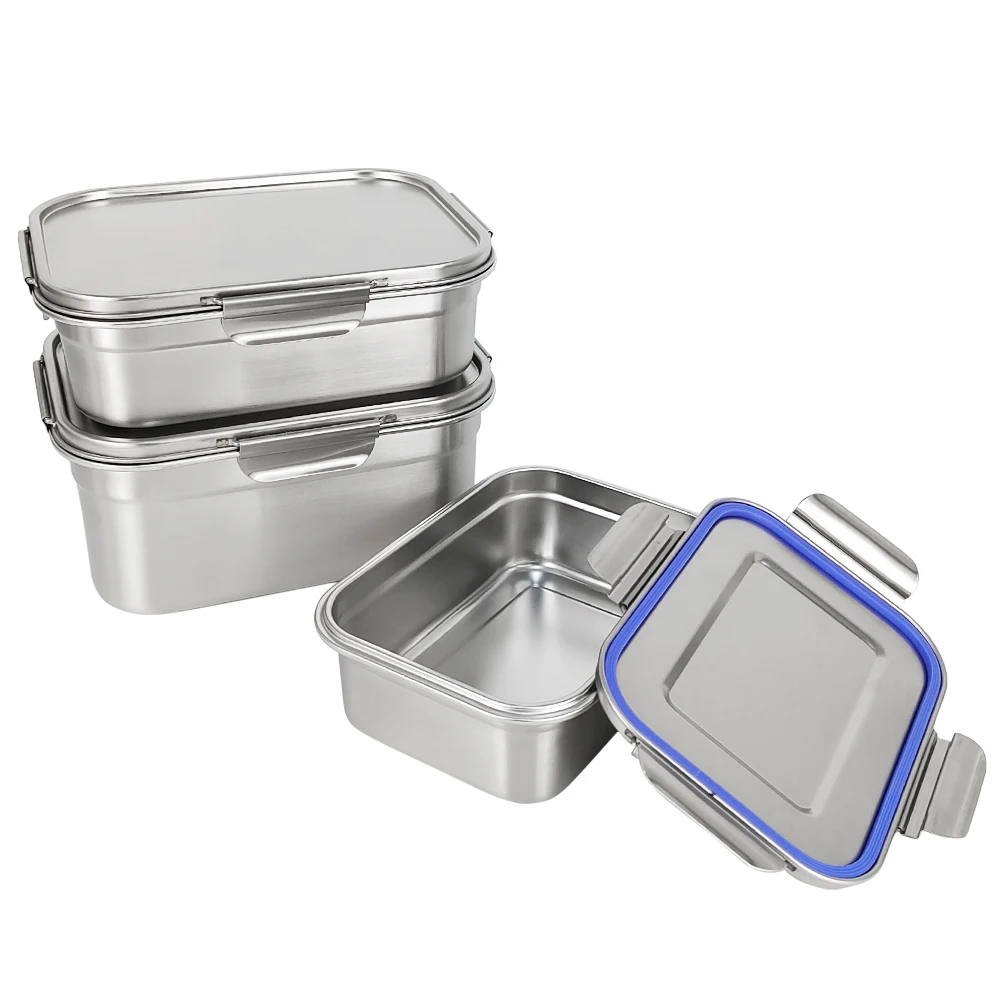 LIHONG Wholesale Stainless Steel Bread Box for Sale Metal Lunch Box Food Storage Bin Container for Kitchen