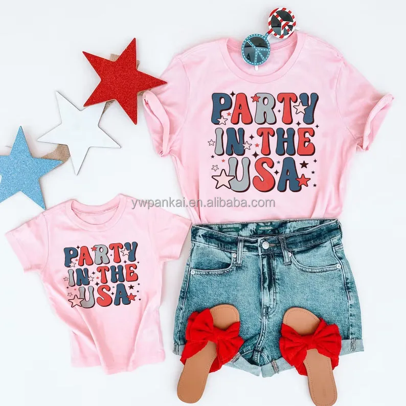 Custom 4th of July American festival Printing Children Summer Clothing Unisex Baby Summer Bubble Romper
