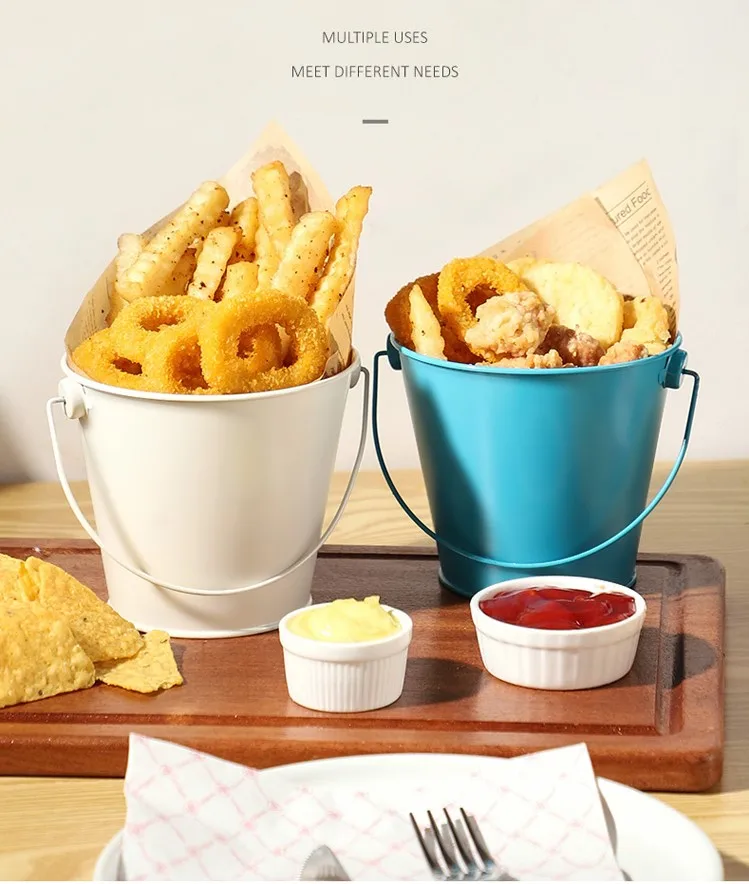 French fries bucket in Western Restaurant wall stainless steel drinking luxury mini wine ice bucket tubs for beer