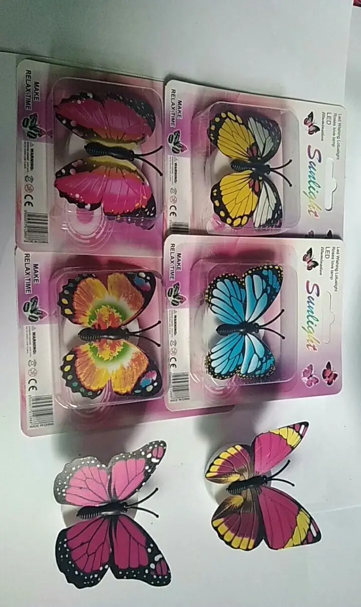 2024 Led Butterfly Decoration Night Light 3d Butterfly Sticker Wall Light For Room Garden Party Festival