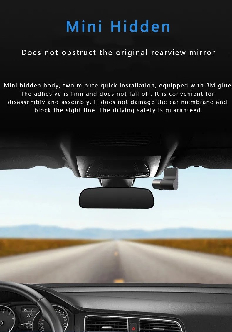 1080P USB Hidden Car DVR Video Recorder WIFI Connect Dash Cam with 170 Wide Angle Loop Recording G-Sensor Car Black Box