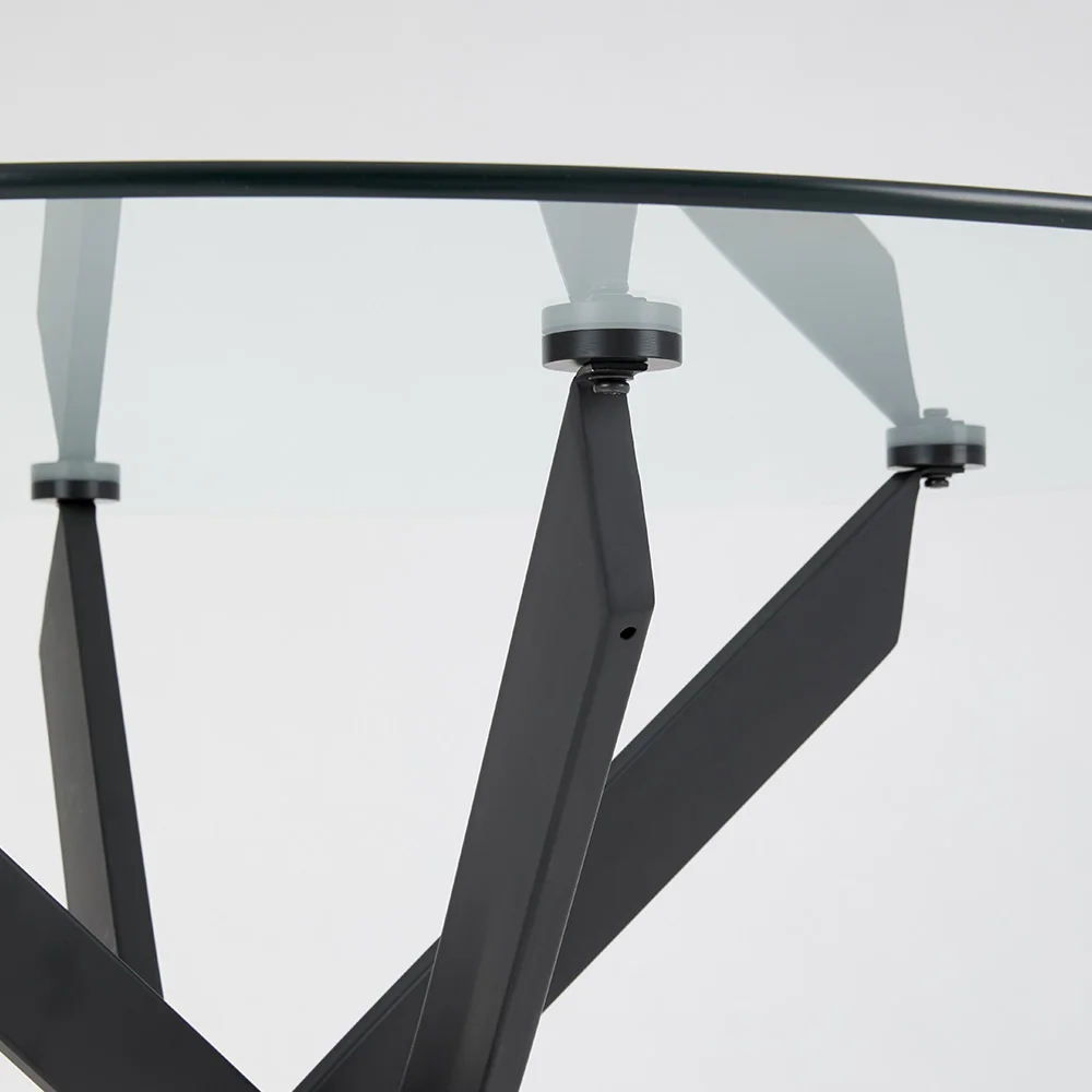 Modern round Tempered Glass Dining Table for Home Kitchen Hotel Bedroom or Apartment-for Living Room Furniture