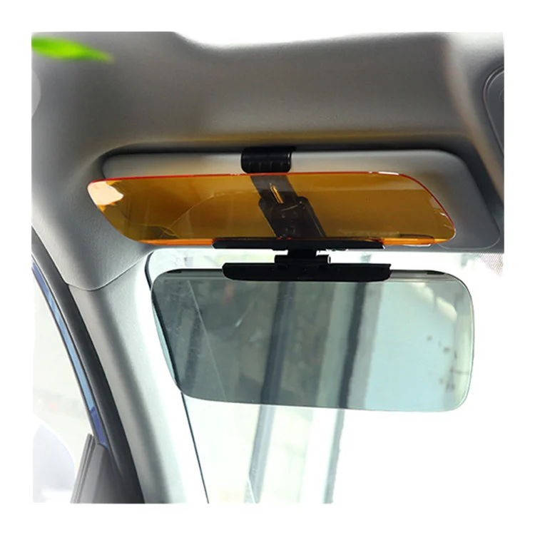 2-in-1 Adjustable HD Car Anti-Glare Dazzling Day Night Vision Driving Mirror Luxury Sun Visor Retractable Foldable Lift New