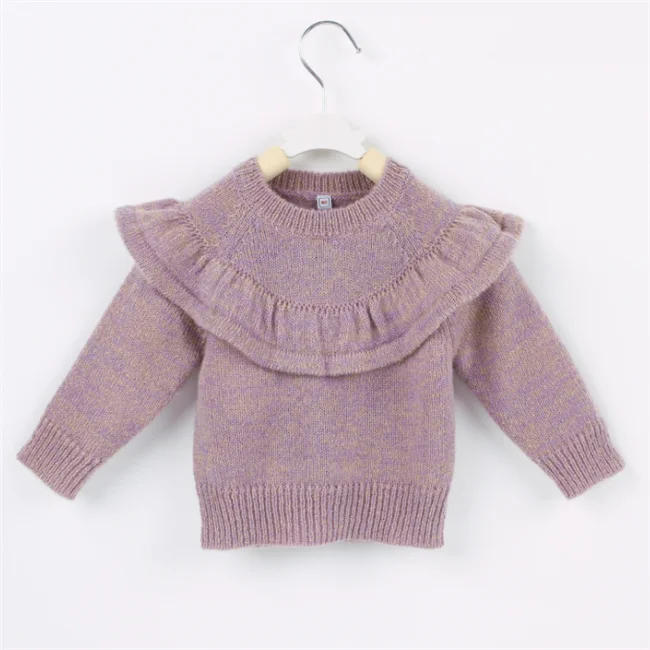 
SE2866 Little Children Girl dress Knitted Frilling Sweater Spring Autumn Clothes 