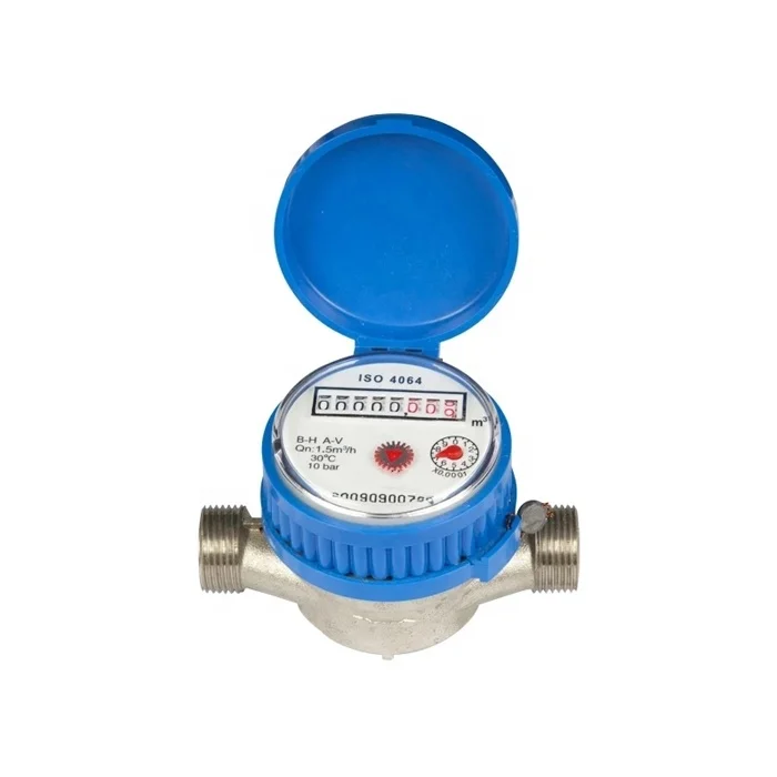 
Class B R160 Brass Home Water Meter Body Single-Jet Dry Type Cold Water Meter DN15 DN20 