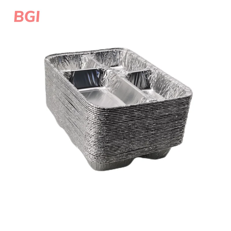 Newest Design Square Shape Colored Aluminum Foil Food Container With Lid Disposable Eco-friendly Home Kitchen Backing