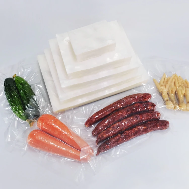 Customized printed Polyester film frozen seafood plastic bag commercial grade plastic food vacuum bag