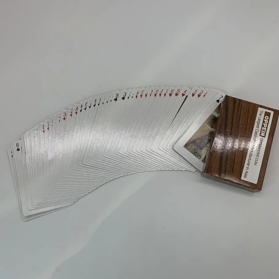 Printer Durable Matte Cheap Golden Buy Custom Logo Print Poker PVC Waterproof Black Plastic Front And Back Playing Cards