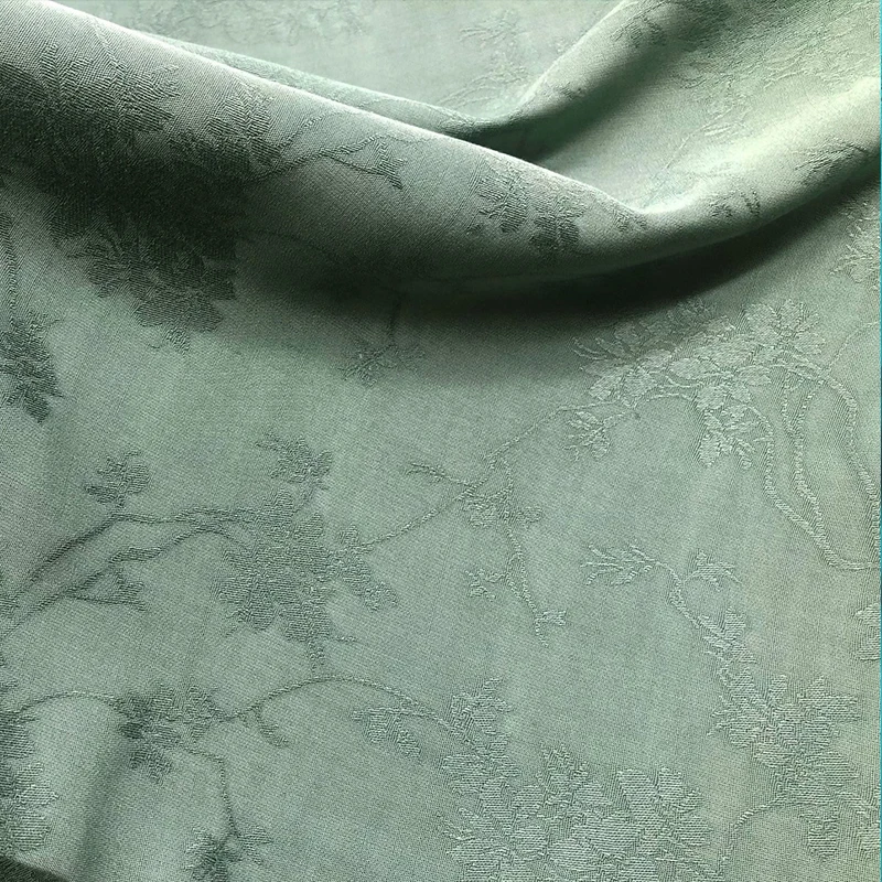 Factory direct supply Hanfu cheongsam Chinese tea clothes robe dress rattan rayon cotton dark pattern jacquard fabric