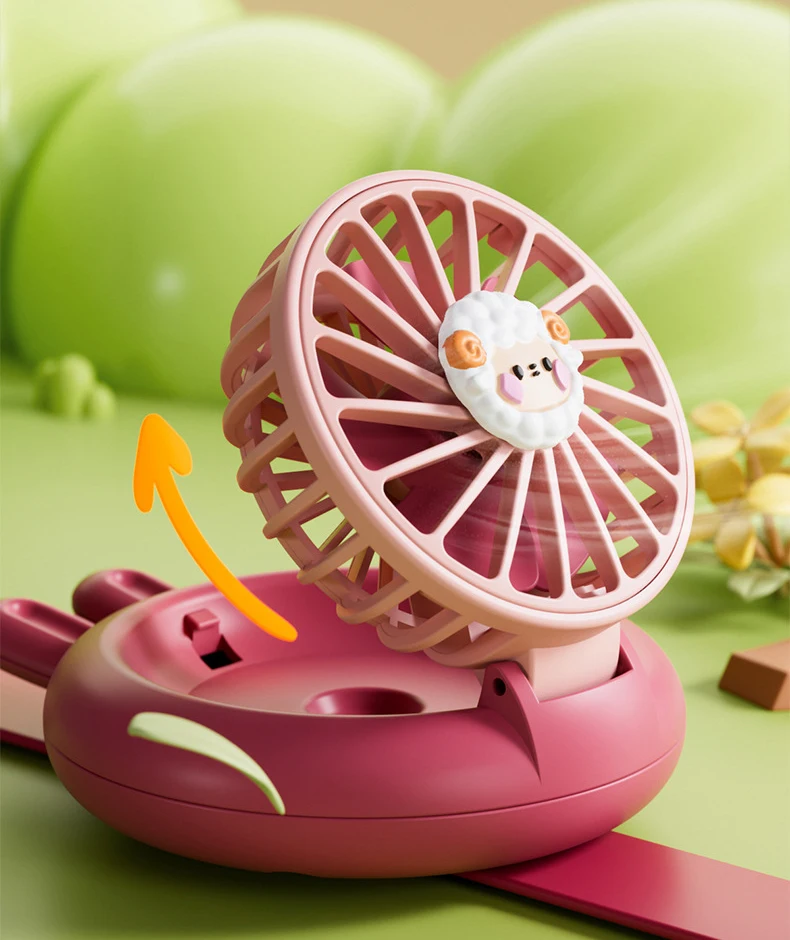 Upgrade version USB Rechargeable Fan With Comfortable Wrist Strap Portable Mini Fan Watch Built in colorful LED  light