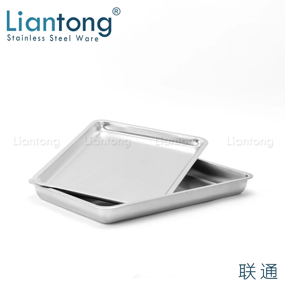 High Quality Hotel Restaurant Buffet BBQ Baking Stainless Steel 304 Metal rectangular meat plate food grade serving tray