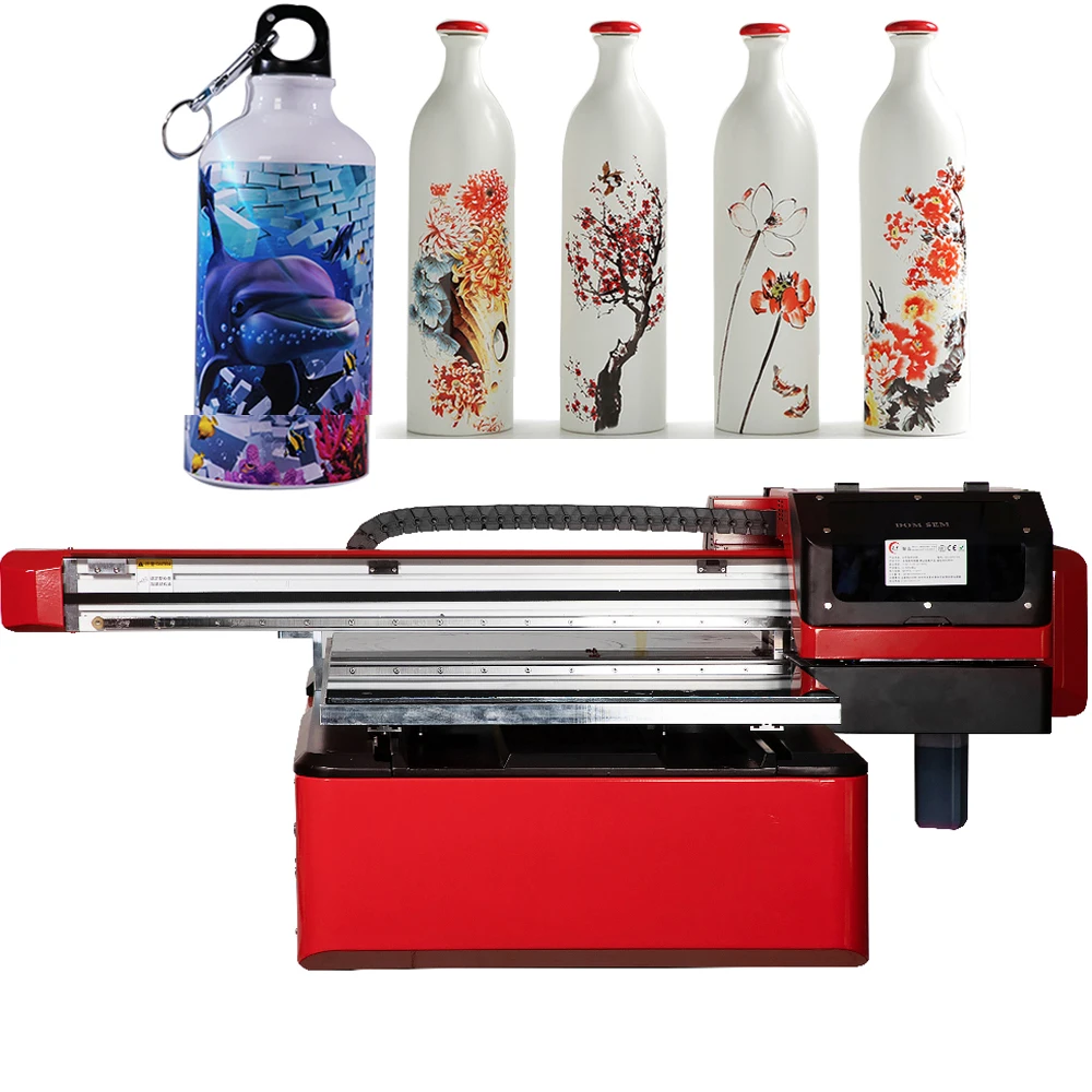 DOMSEM Inkjet A1 Uv Printer 6090 Machine Ab Film Spot Printer 6090 Uv Flatbed Printer For metal  Acrylic Phone Case Cover Card