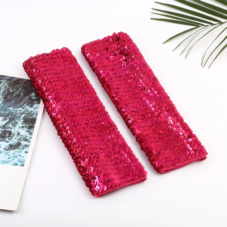 Europe and the United States sell like hot cakes 28 cm long sequins stretch gloves, stage decoration suit women gloves