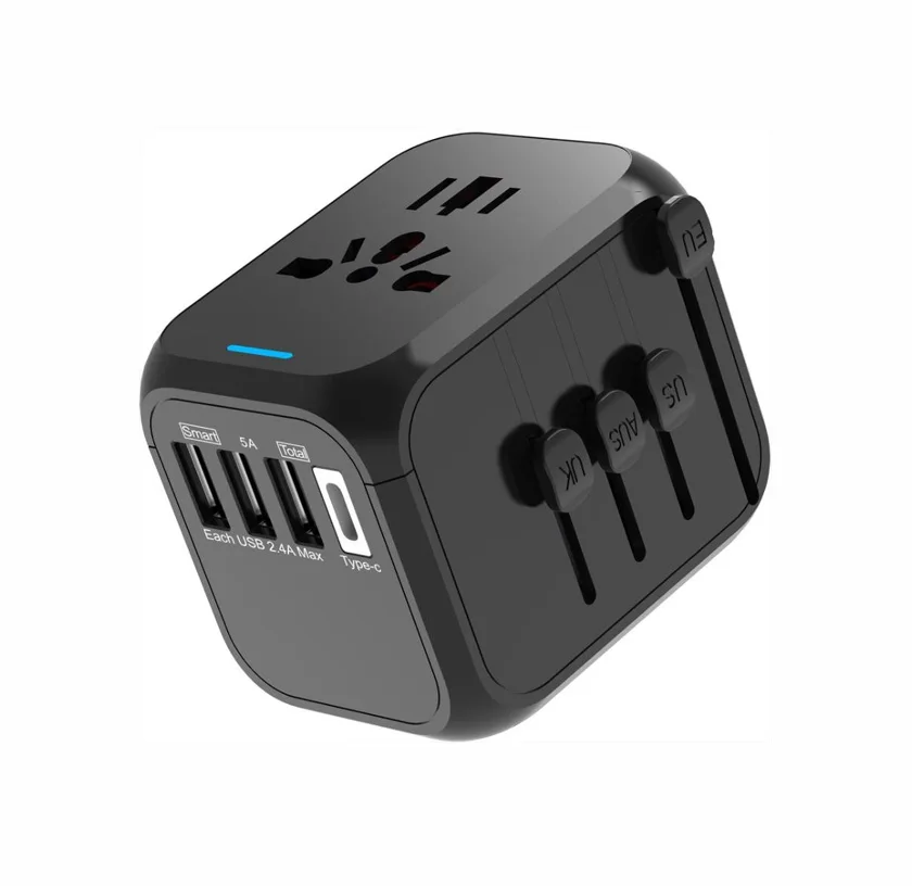 Factory Custom 25w Fast Charger Multinational Universal 4 USBA 1 USBC Port Travel charger Power Adapter For Macbook Mobile Phone