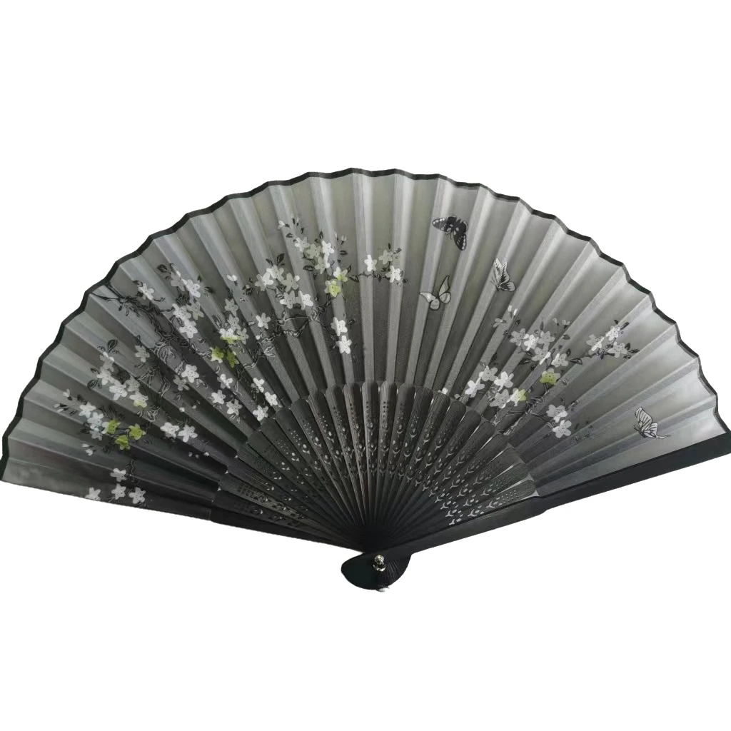 Custom Decoration Gift Printed Logo Folding Hand Fan Wedding Cheap Bamboo Hand Held Fan
