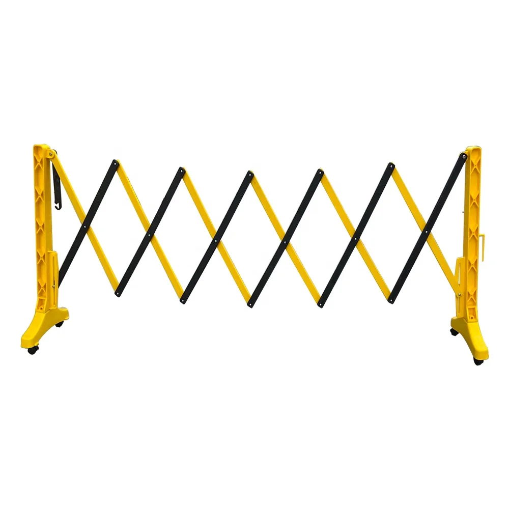 
Plastic road traffic safety expandable barricade mobile foldable barrier scissor gate with locking straps 