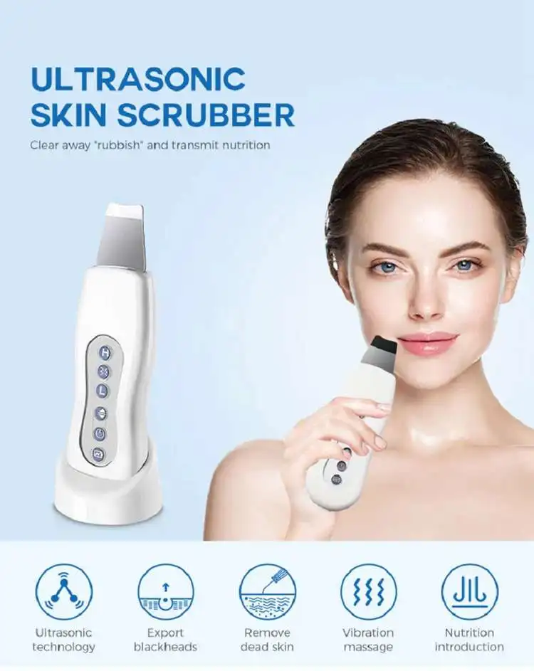 Portable Beauty Device Ultrasonic Skin Scrubber Facial Cleansing
