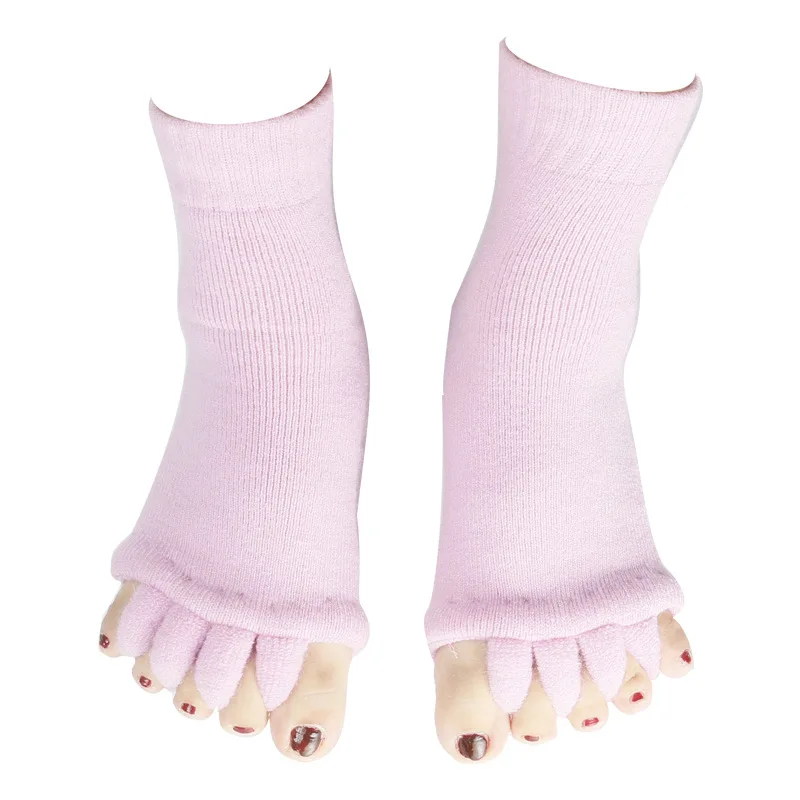 Bestseller Solid Color Open-toe Socks In Stock Crew Yoga Socks For Health Men And Women Colorful Massages Orthotic Cotton Socks