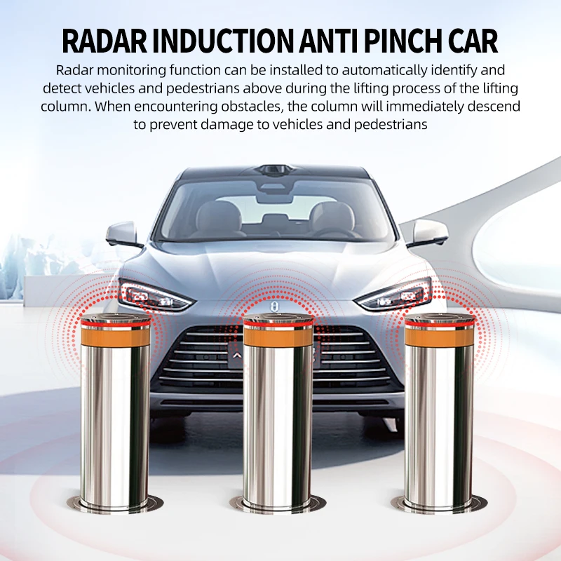 SWS Automatic Retractable Hydraulic Bollards Post Car Parking Bollard Stainless Steel Driveway Residential Automatic Bollard