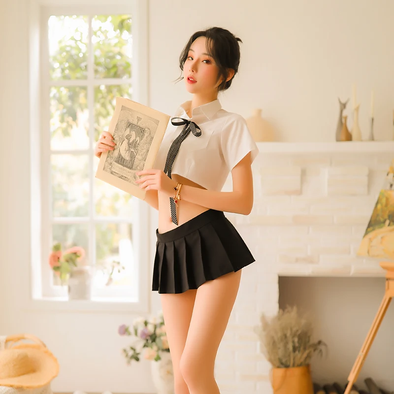 Wholesale Cute white transparent student costume role-play sexy lingerie made in China