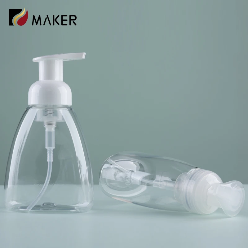 Custom Logo 250ml 300ml 500ml Transparent Foaming Bottles Clear PET Plastic Liquid Soap Hand Wash Foamer Mousse Foam Pump Bottle