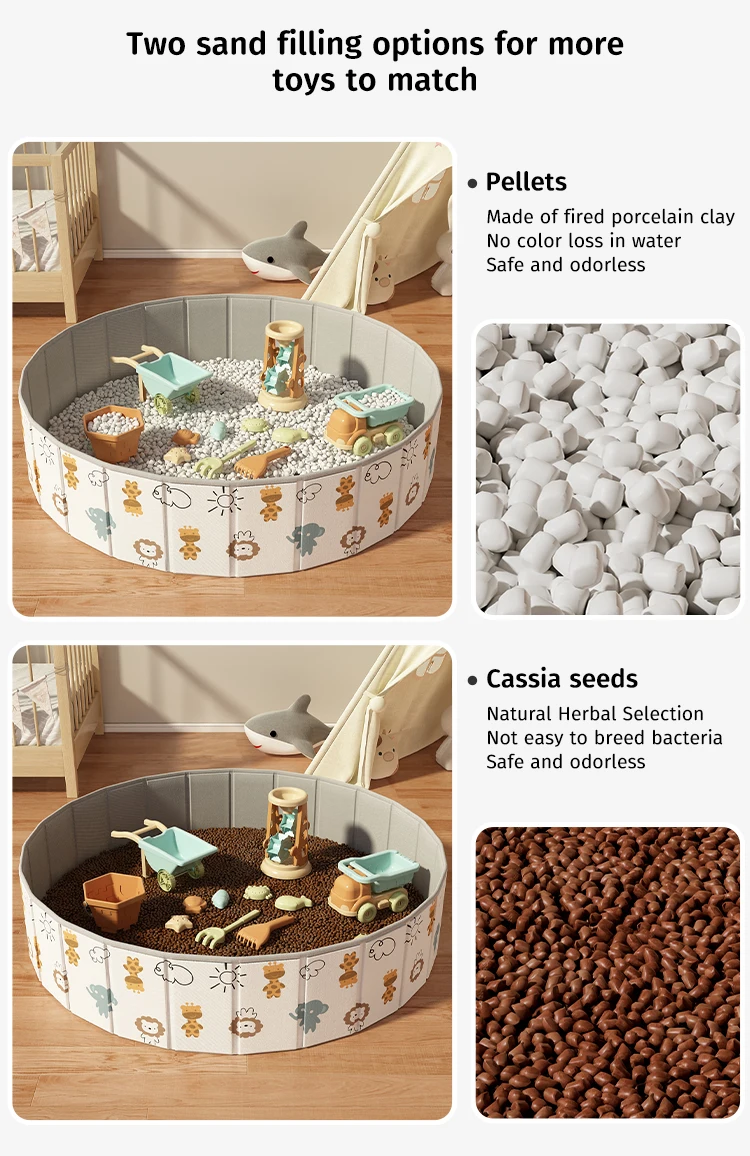 MIGO BEAR Toys Ball Pit Children Safe And Fun Kids Indoor Playground Inorganic Powder Sand Colorful Interactive Sand Pool