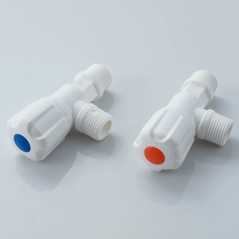Cheap 1/2 Plastic Valves For Bathroom Hot And Cold Angle Valve With Color Mark