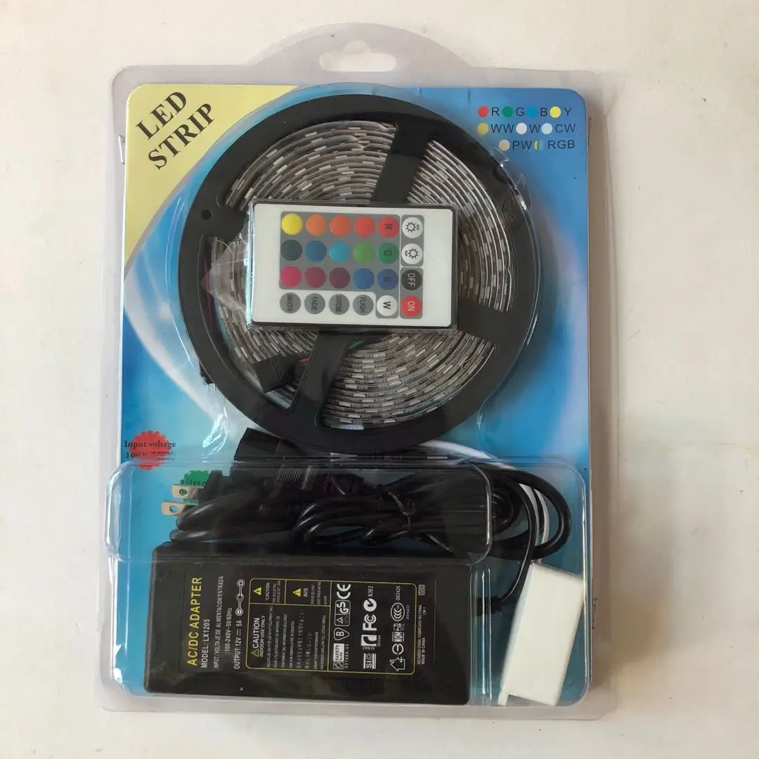 LED Light Strip 5050RGB Light Strip Set 24 Key 5 Meters 300 LEDS Colorful Color Change Light Strip For Decoration