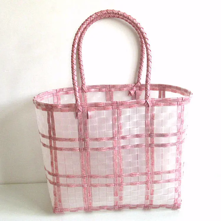 Fruit Basket Vegetable Holder Foldable Fresh Ins Style Portable Woven Strap Handmade Large Capacity Jelly Shopping Storage