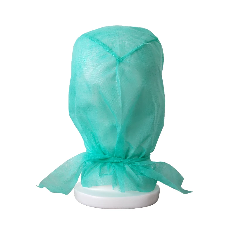 Nonwoven disposable surgical hood head cover doctor nurse clip bouffant mob cap