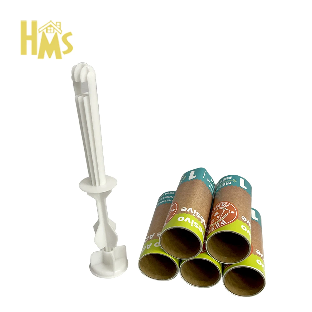 Plastic Pet Hair Stick cleaning tape adhesive spiral cut cloth hair remover cleaning Lint Roller set