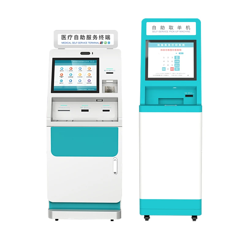23.6inch Medical Hotel Shopping Mall Self Service Kiosk QR Code Scanner Ticket Printer Touch Panel pc Android Payment Kiosk