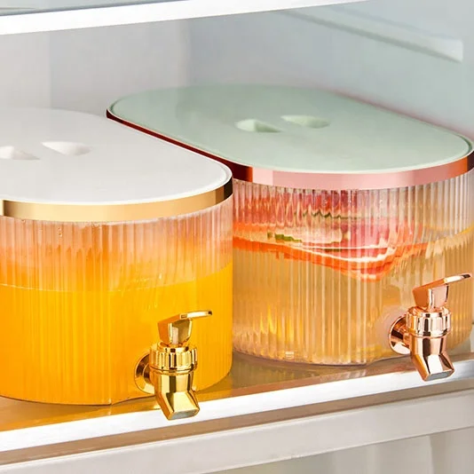 5.3L Beverage Dispenser Juice Container Dispenser Refrigerator Cold Water Bucket With Faucet