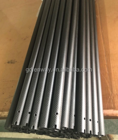 Oem lightweight heat resistance carbon fibre pipe tube cnc cutting tubes cnc carbon fiber tubes connector with customized holes