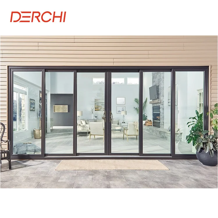 DERCHI AS2047 NFRC Thermal Break Sliding Patio Doors Exterior Aluminum Lift Sliding Door Aluminium Sliding Glass Doors