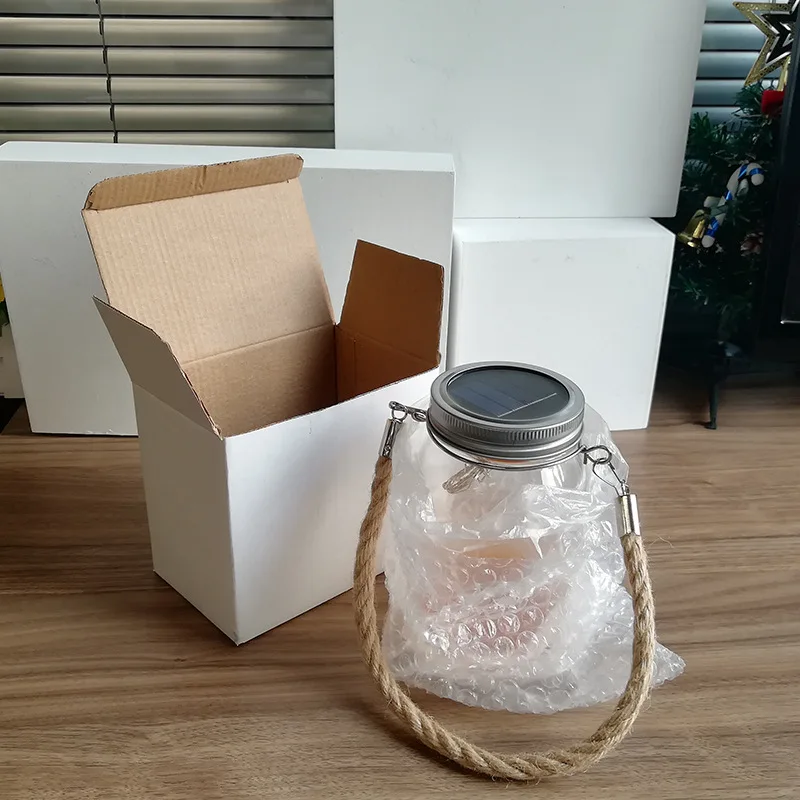 Factory Wholesale Sublimation Solar Mason jar Lights Led Outdoor Garden Wishing lights 16oz Transparent Gradient Mason jar