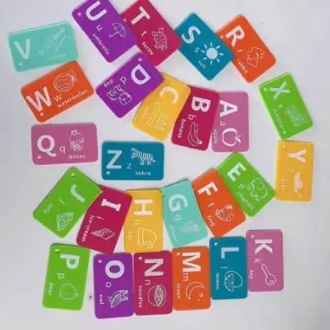 Early childhood education flash card recognition card matching shape English alphanumeric recognition card