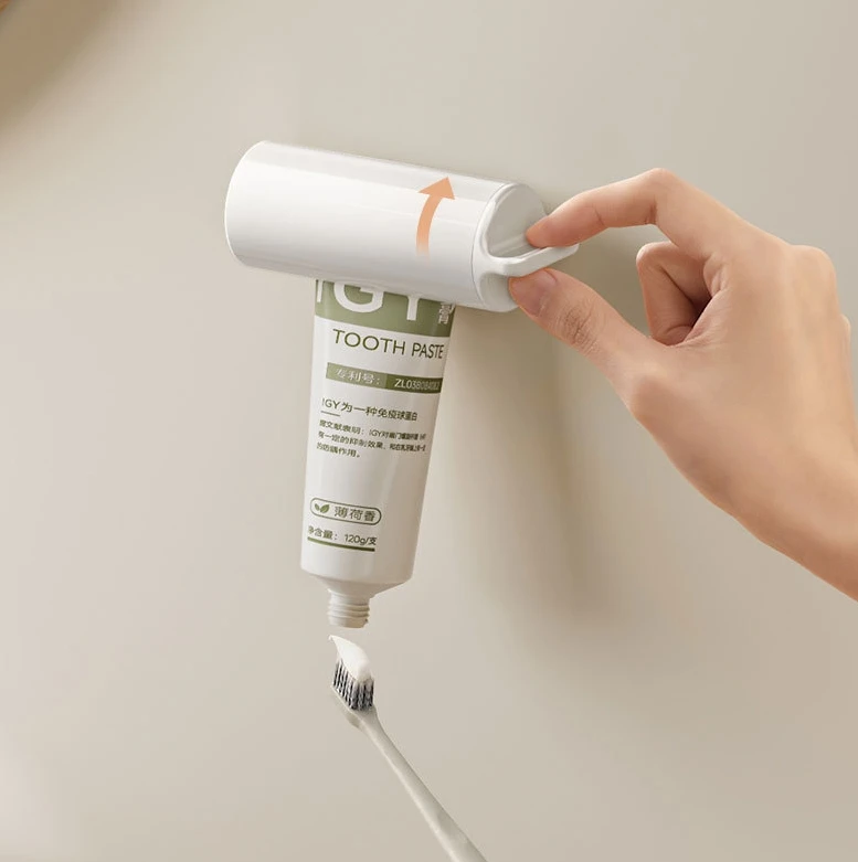 2024 New Rotary Punch Free Toothpaste Squeezer Shelf Toothpaste Dispenser for Bath & Toilet Supplies