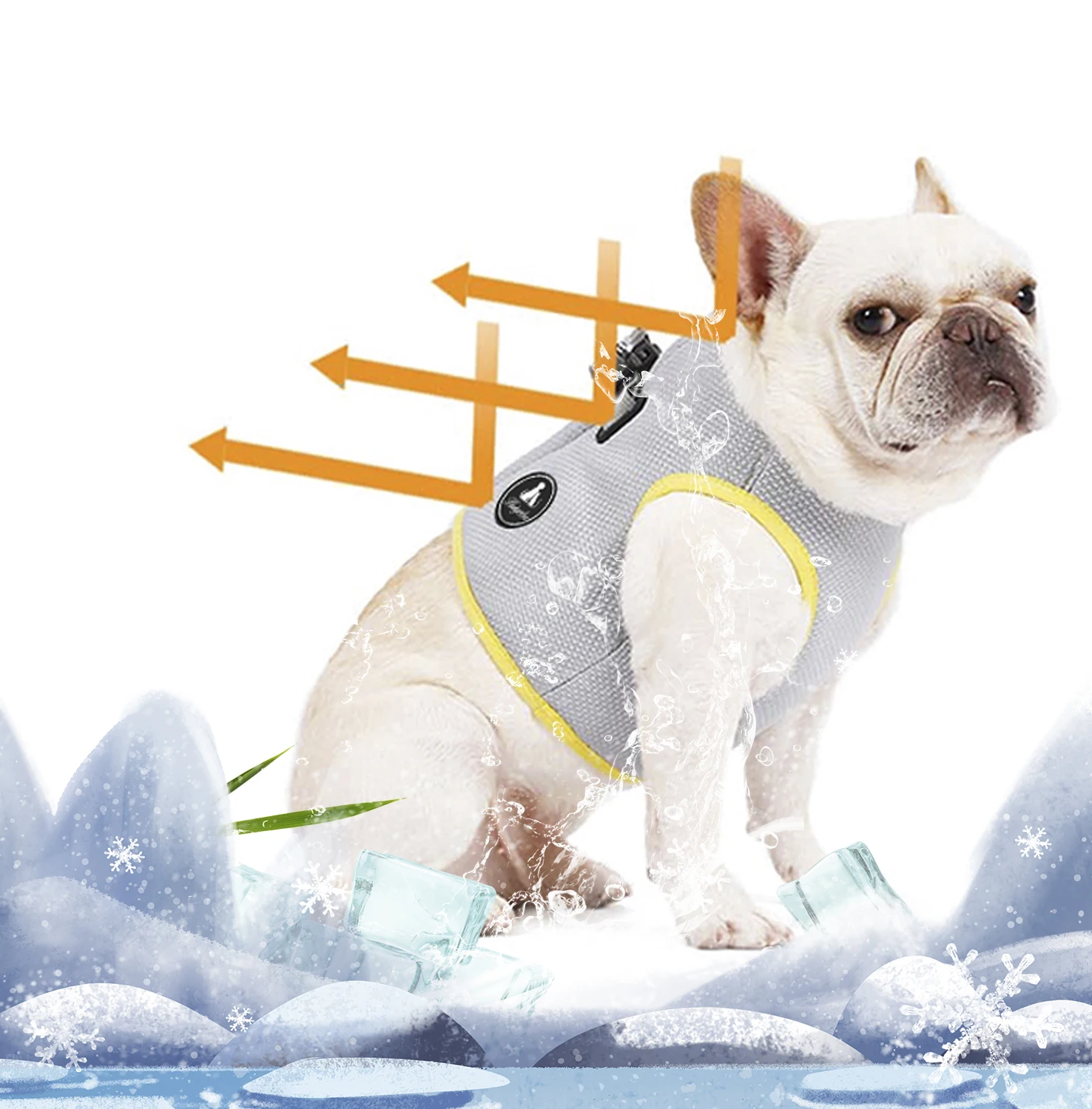 Cooling Coat Outdoor Reflective Anti-Heat Summer Blue Jacket Clothes For Medium And Large Chest Handle Anny X Dog Harness