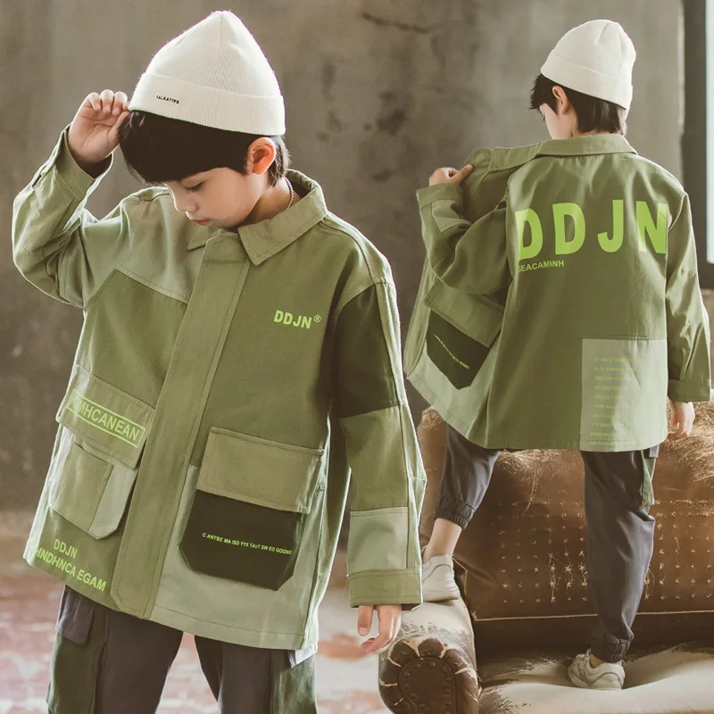 
DRDDJN1908B1235 2019 New Fashion Kids Safari Jackets Autumn Boys Jackets New Design Wholesale Children Jackets 