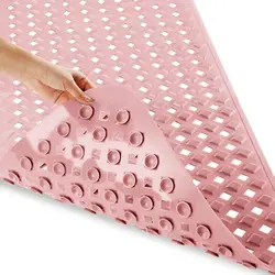34.5 x 15.5 Inches Pink PVC Machine Washable BPA Latex Phthalate Free Bath Mats
